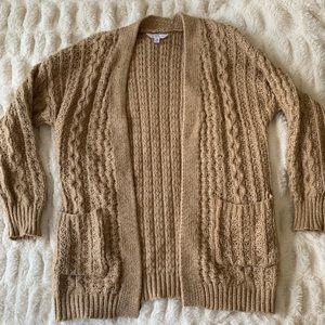 Tan long cozy cardigan